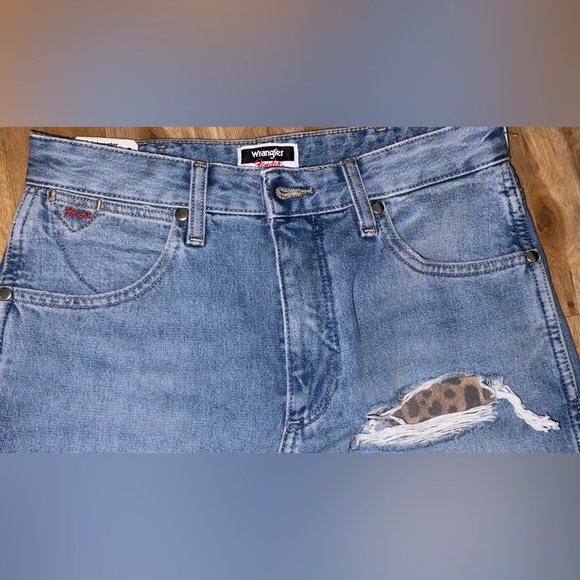 Wrangler X Fender Destroyed Loose Mom Jeans Pants 90s Western Festival Ripped 29 - Picture 8 of 14